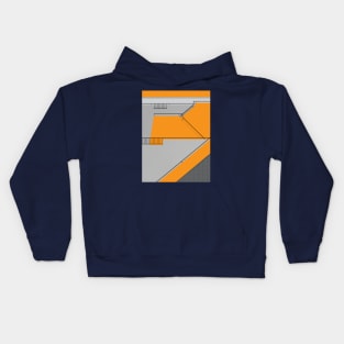 Modernist Orange Staircase Kids Hoodie